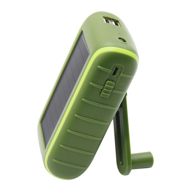 8000mAh externe Batterie mit Handkurbel und Solarpanel mit Lampe