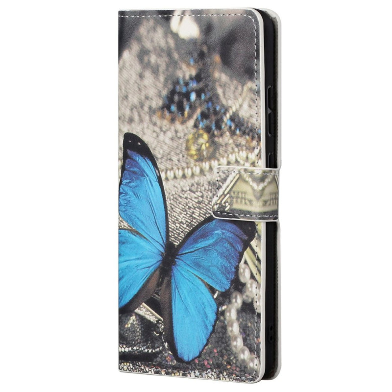 Hülle Moto G62 5G Schmetterling Blau