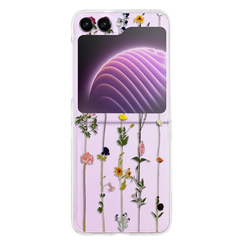 Samsung Galaxy Z Flip 5 Hülle Transparent Kleine Blumen