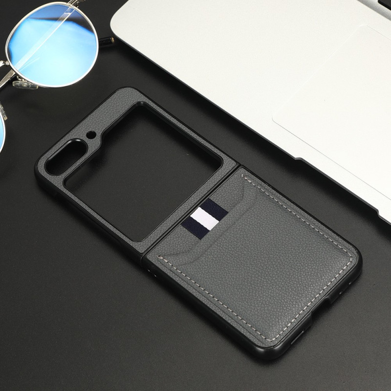 Samsung Galaxy Z Flip 5 Leder Litchi Cover Kartenhalter