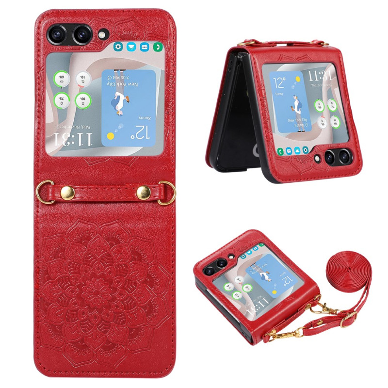 Samsung Galaxy Z Flip 5 Mandala Cover mit Schulterriemen