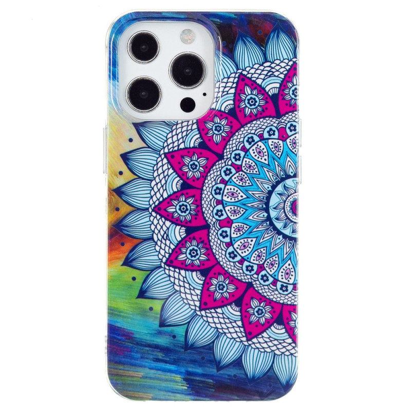 iPhone 15 Pro Case Fluoreszierend Mandala