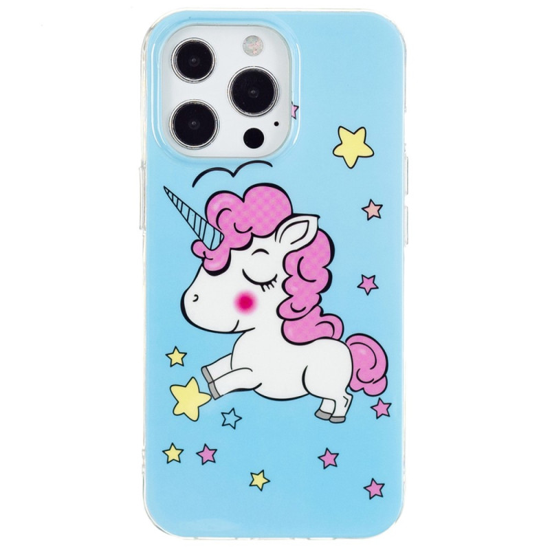 iPhone 15 Pro Cover Fluoreszierend Einhorn