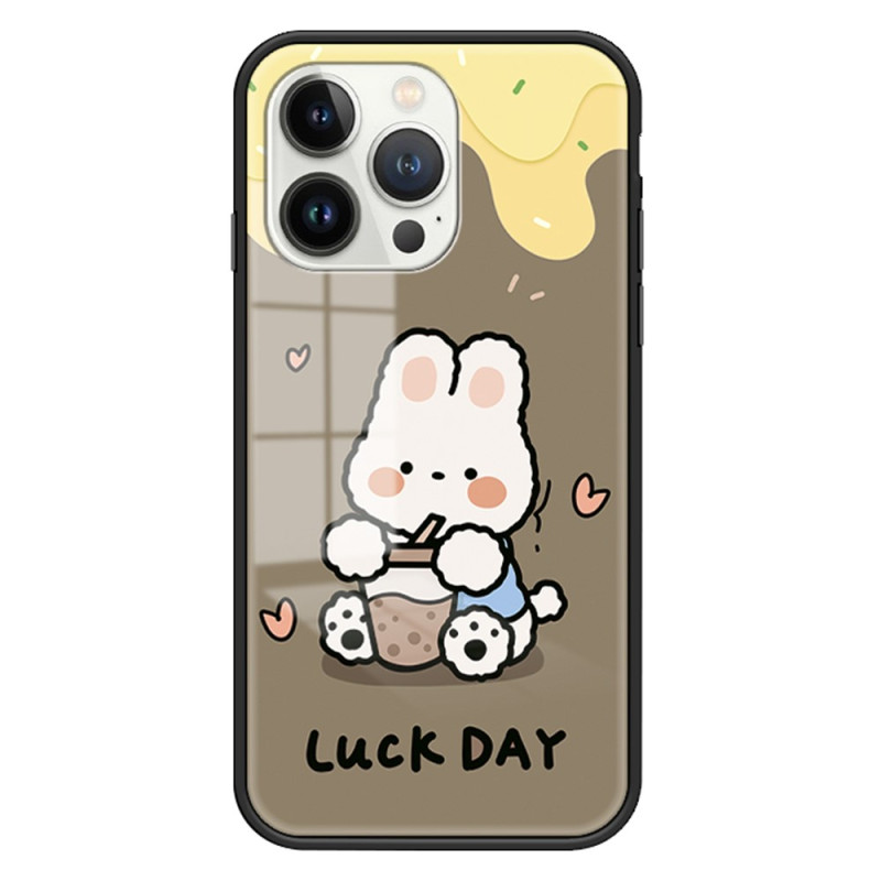iPhone 15 Pro Skin aus gehärtetem Glas Milk Tea Rabbit