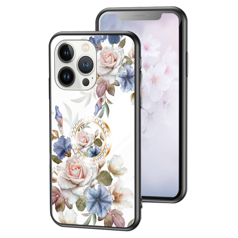 iPhone 15 Pro Panzerglas
 Cover Floral mit Ringhalter