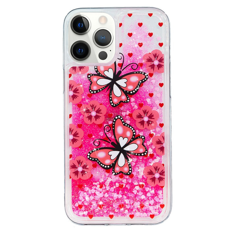 iPhone 15 Pro Cover Glitter Schmetterlinge