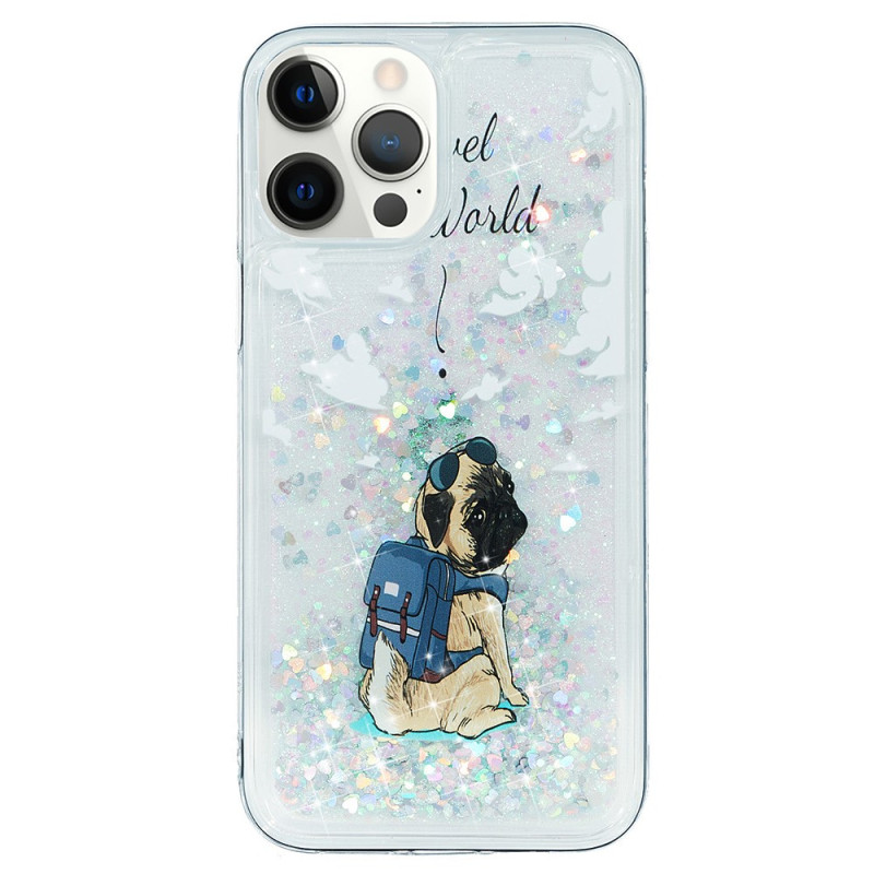 iPhone 15 Pro Glitter Cover Hund