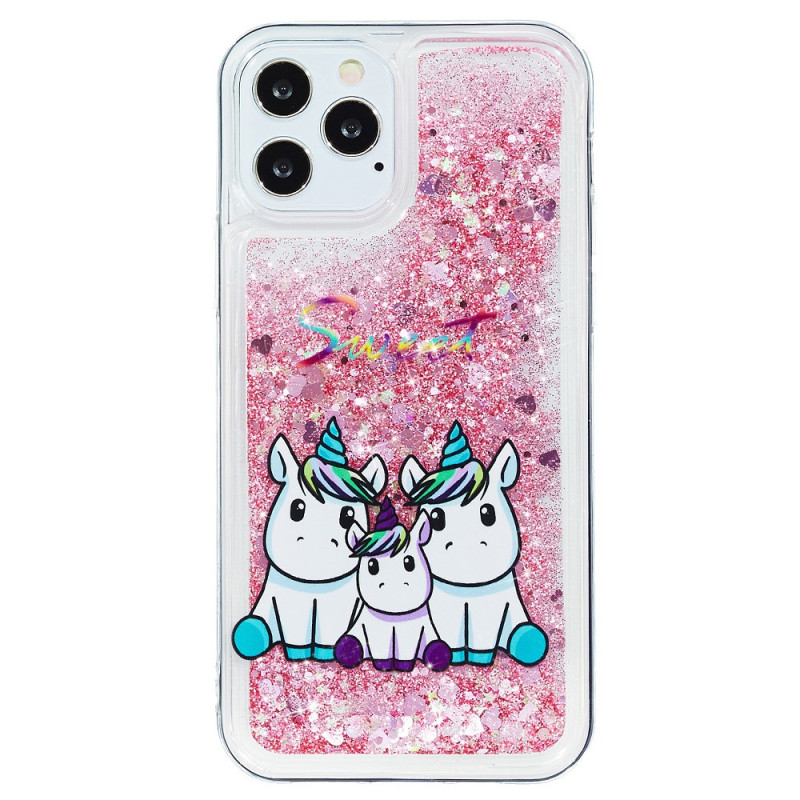 iPhone 15 Pro Cover Glitter Einhörner