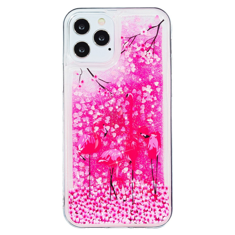 iPhone 15 Pro Glitter Cover Rosa Flamingos