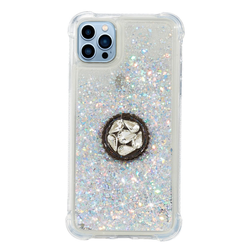 iPhone 15 Pro Glitter Cover mit Ringhalter