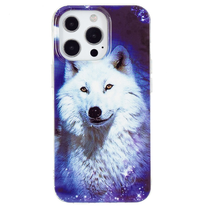 iPhone 15 Pro Max Cover Fluoreszierend Wolf