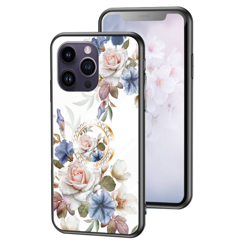 iPhone 15 Pro Max Panzerglas
 Cover Floral mit Ringhalter