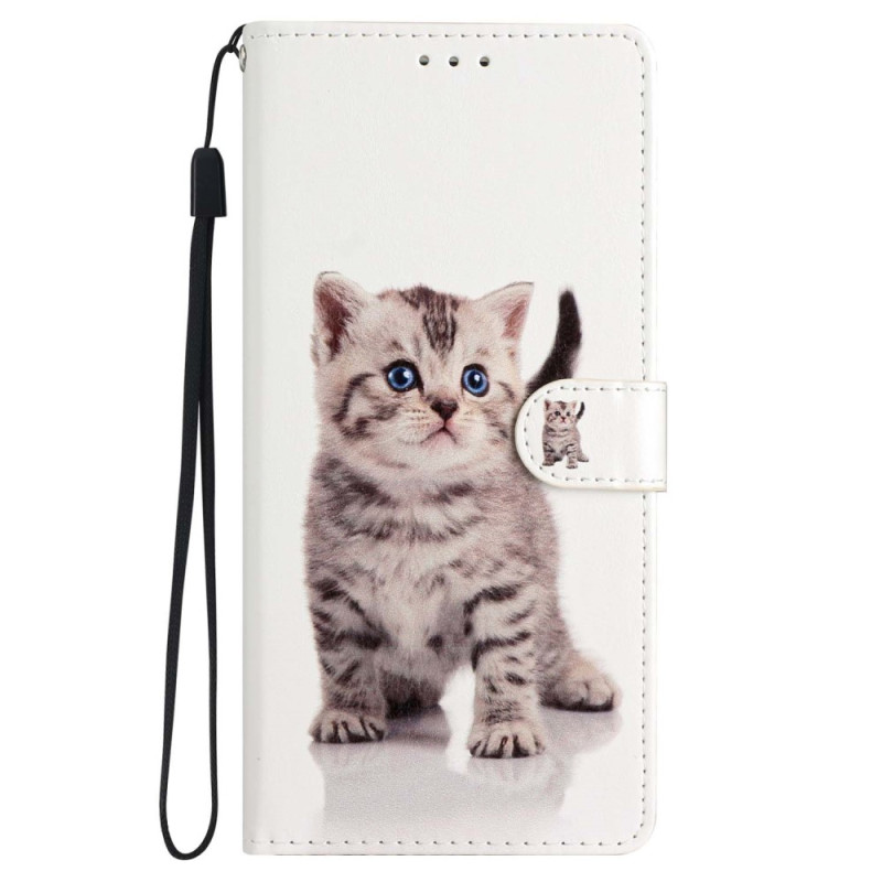 iPhone 15 Cute Cat Hülle mit Riemen