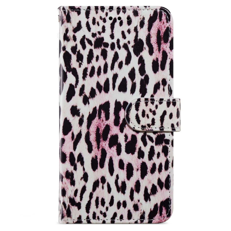 iPhone 15 Design Leopardenfell Hülle mit Trageriemen