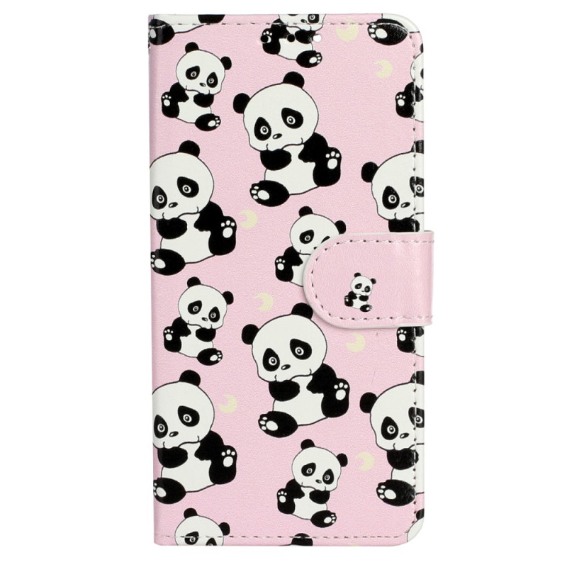 iPhone 15 Hülle Kleine Pandas mit Riemen