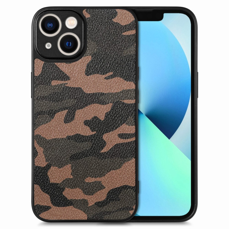iPhone 15 Kunstleder-Cover Camouflage
