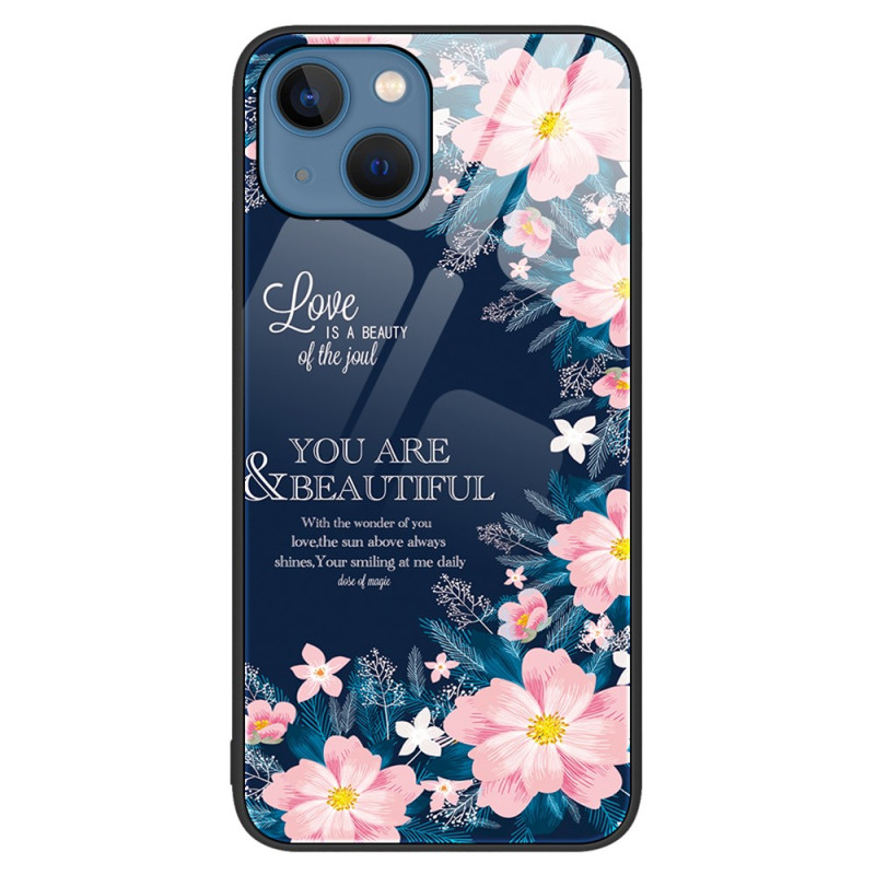 iPhone 15 Plus Cover Love Pink Flowers