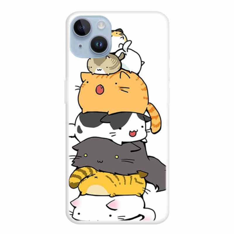 iPhone 15 Plus Cover Katzenstapel