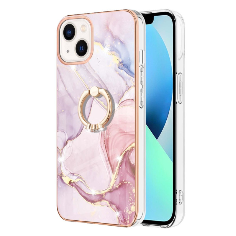 iPhone 15 Plus Style Marmor Cover mit Ringhalter