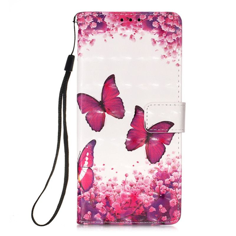 iPhone 15 Pro Hülle Kleine Schmetterlinge mit Riemen
