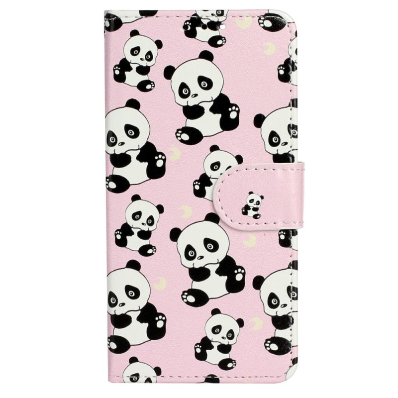 iPhone 15 Pro Hülle Kleine Pandas mit Riemen