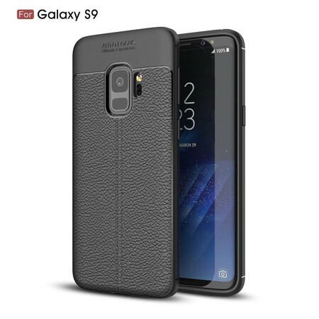Samsung Galaxy S9 Cover Lederoptik Litschi Double Line