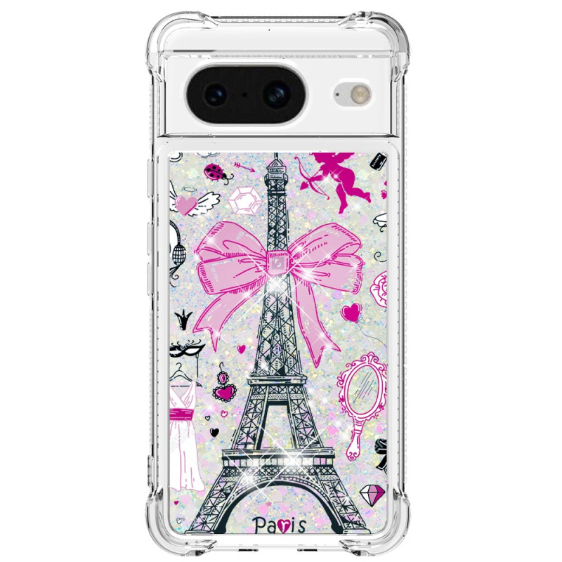 Google Pixel 8 Glitter Eiffelturm Cover