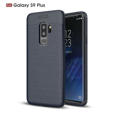 Samsung Galaxy S9 Plus Cover mit Litschi-Leder-Effekt Double Line