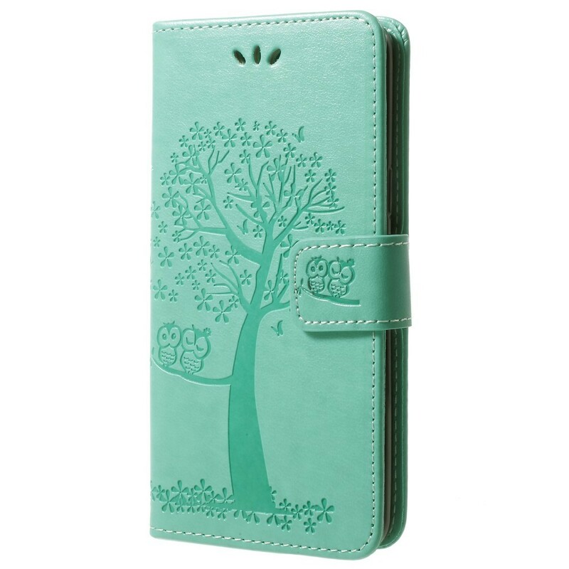 Samsung Galaxy S9 Hülle Baum und Eulen mit Riemen
