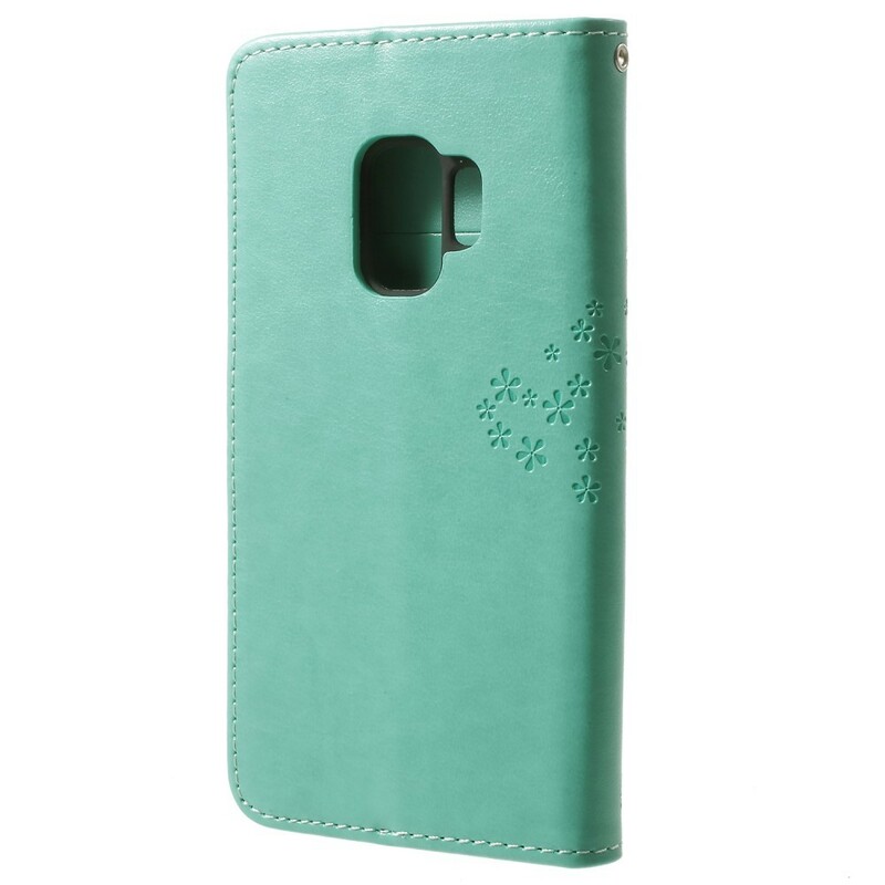 Samsung Galaxy S9 Hülle Baum und Eulen mit Riemen
