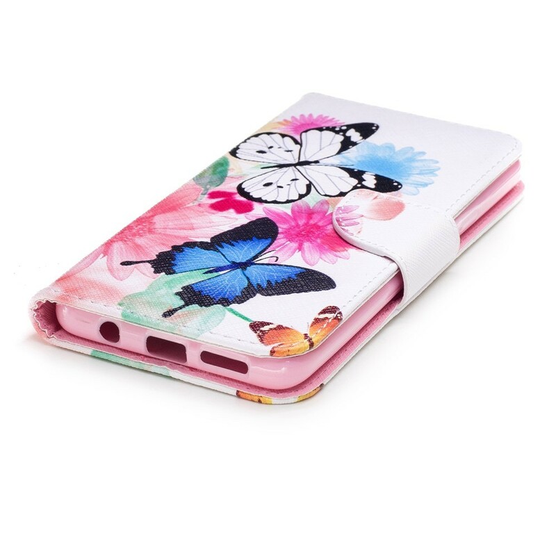 Samsung Galaxy S9 Plus Hülle Gemalte Schmetterlinge und Blumen Samsung Galaxy S9 Plus Hülle Gemalte Schmetterlinge und Blumen