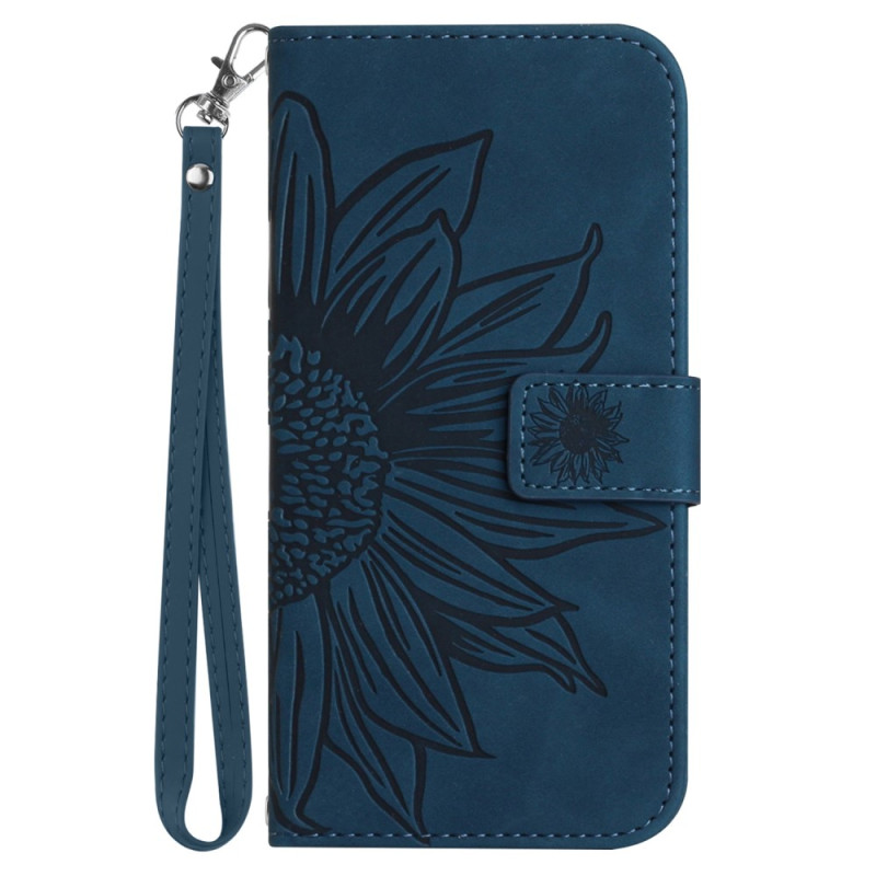 Sony Xperia 5 V Tasche Sonnenblume mit Riemen