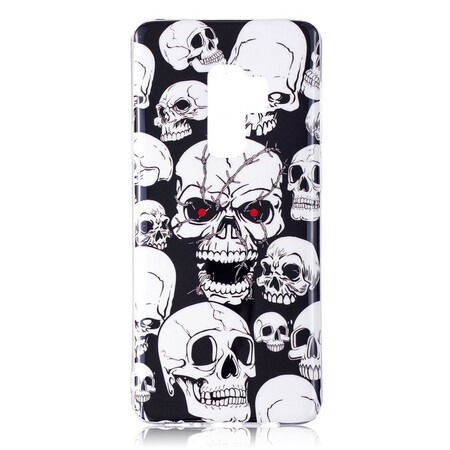 Samsung Galaxy S9 Cover Achtung Totenköpfe Fluoreszierend
