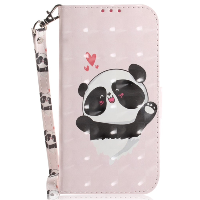 Samsung Galaxy S23 FE Hülle Kleiner Panda mit Riemen