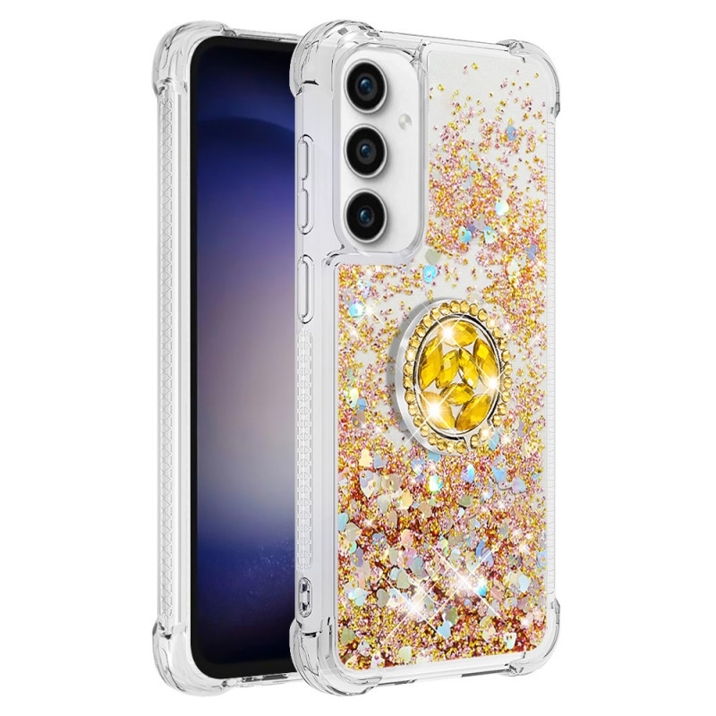 Samsung Galaxy S23 FE Cover Bunte Pailletten Ring-Halterung
