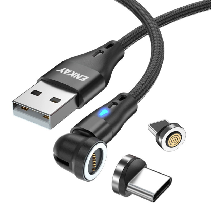 ENKAY Ladekabel mit zwei magnetischen USB-C- und iProduct-Endstücken