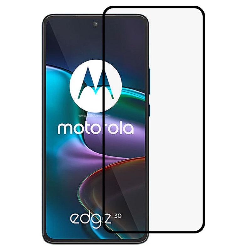 Schutz aus gehärtetem Glas mit schwarzer Kontur für Motorola Edge 30