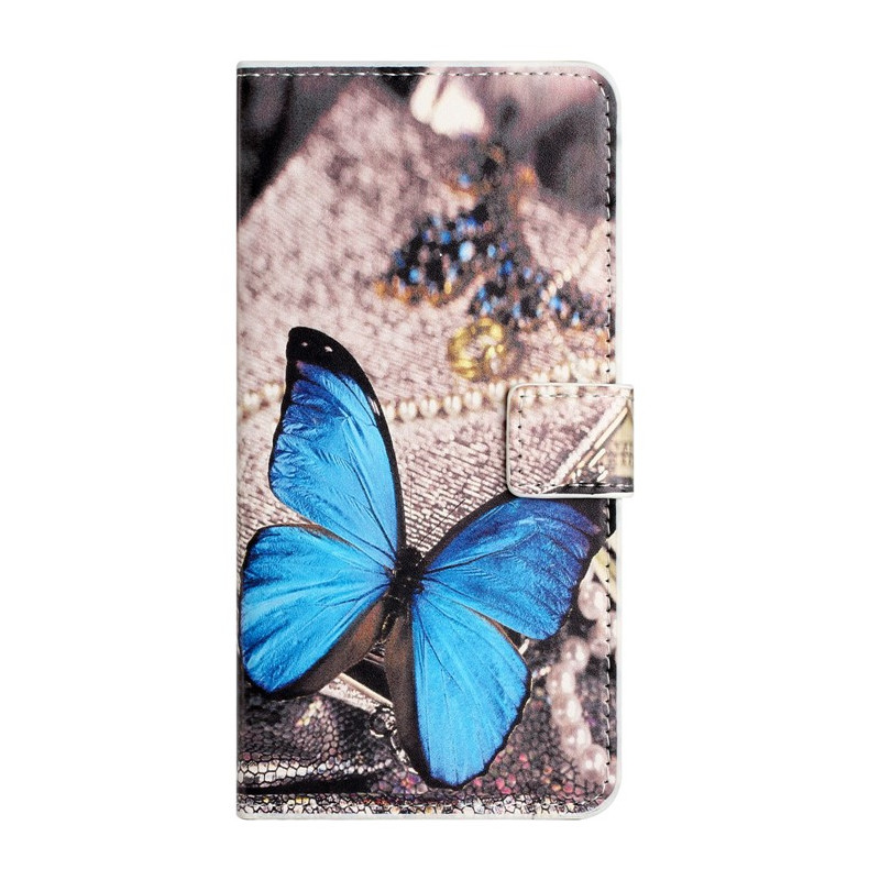 Moto G14 Splendide Schmetterling Tasche Blau