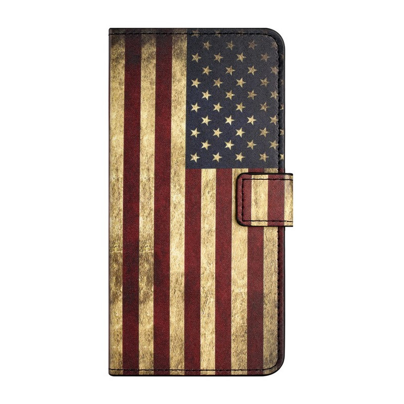 Tasche Moto G14 Amerikanische Flagge Vintage