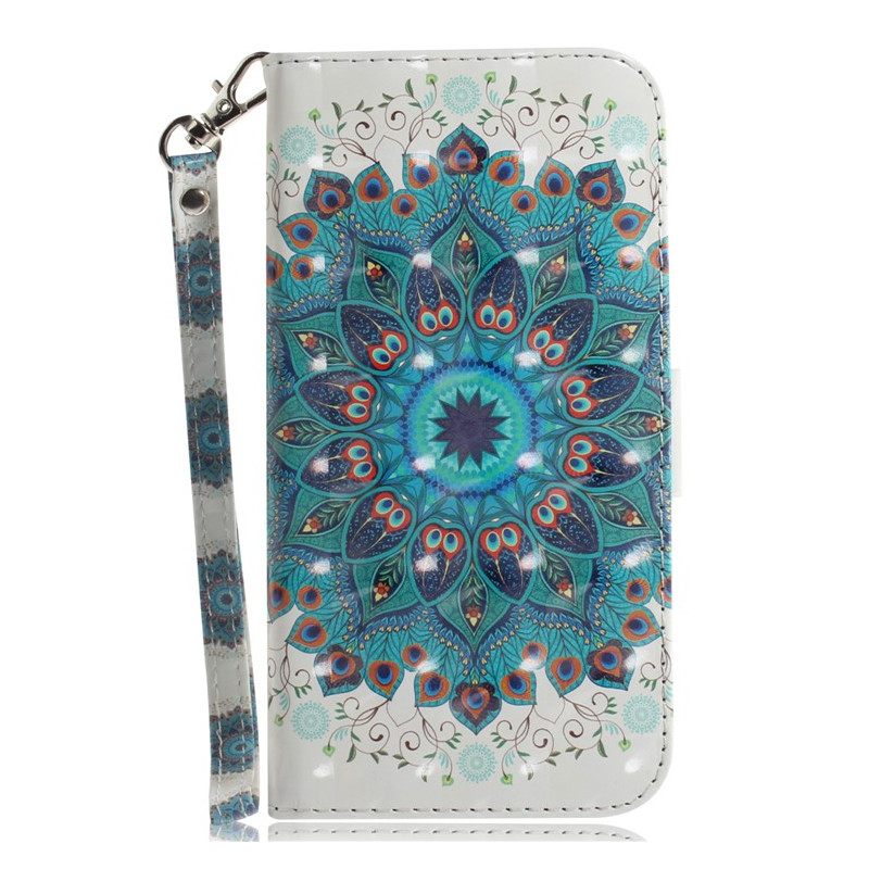 Tasche Moto G14 Mandala Grün mit Riemen