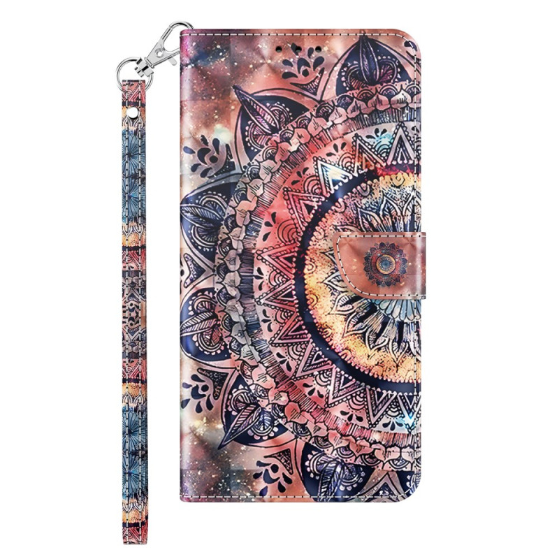 Samsung Galaxy S24 5G Mandala Bunte Tasche mit Riemen