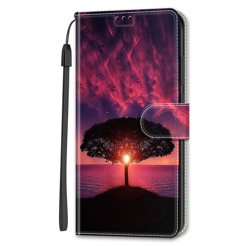 Samsung Galaxy S24 5G Baum Schwarz bei Sonnenuntergang Riemen
 Tasche
