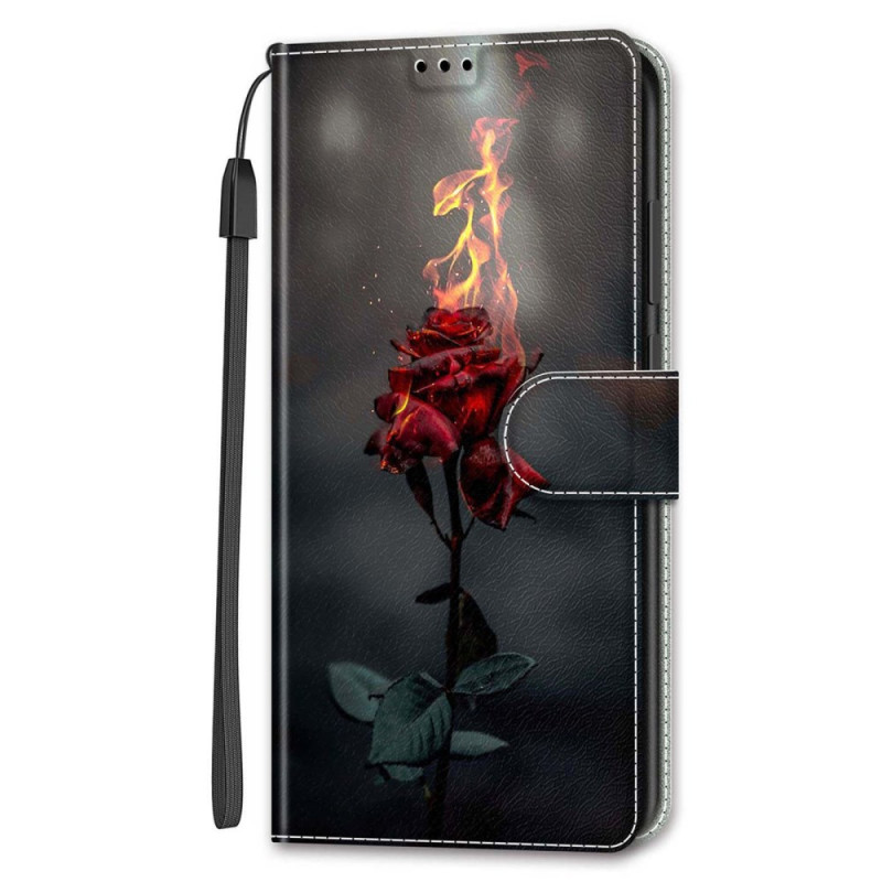 Samsung Galaxy S24 5G Hülle Feuerrosa mit Riemen