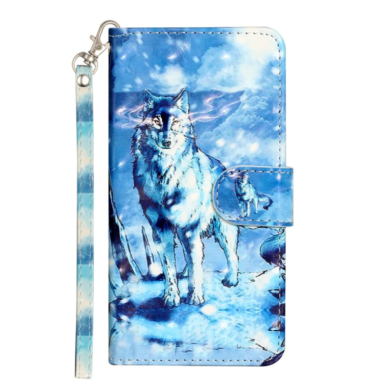 Samsung Galaxy S24 5G Schneewolf Tasche mit Riemen
