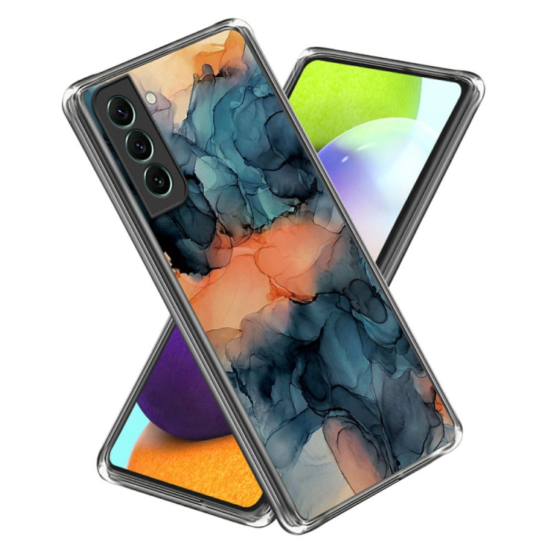 Samsung Galaxy S24 5G Cover Marmor Muster Abstrakt Orange