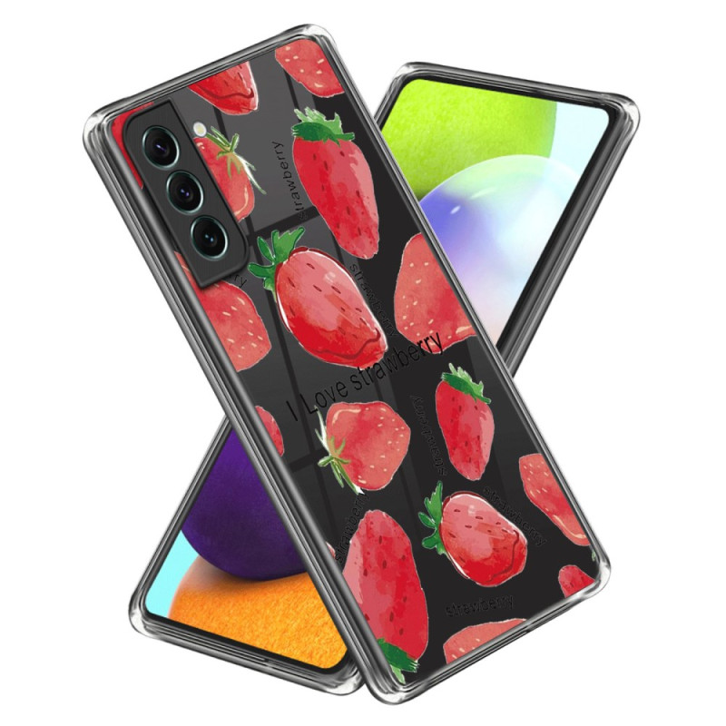 Samsung Galaxy S24 5G Hülle Transparent Erdbeere