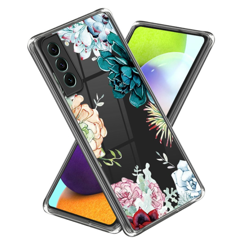 Samsung Galaxy S24 5G Hülle Transparent Blumen
