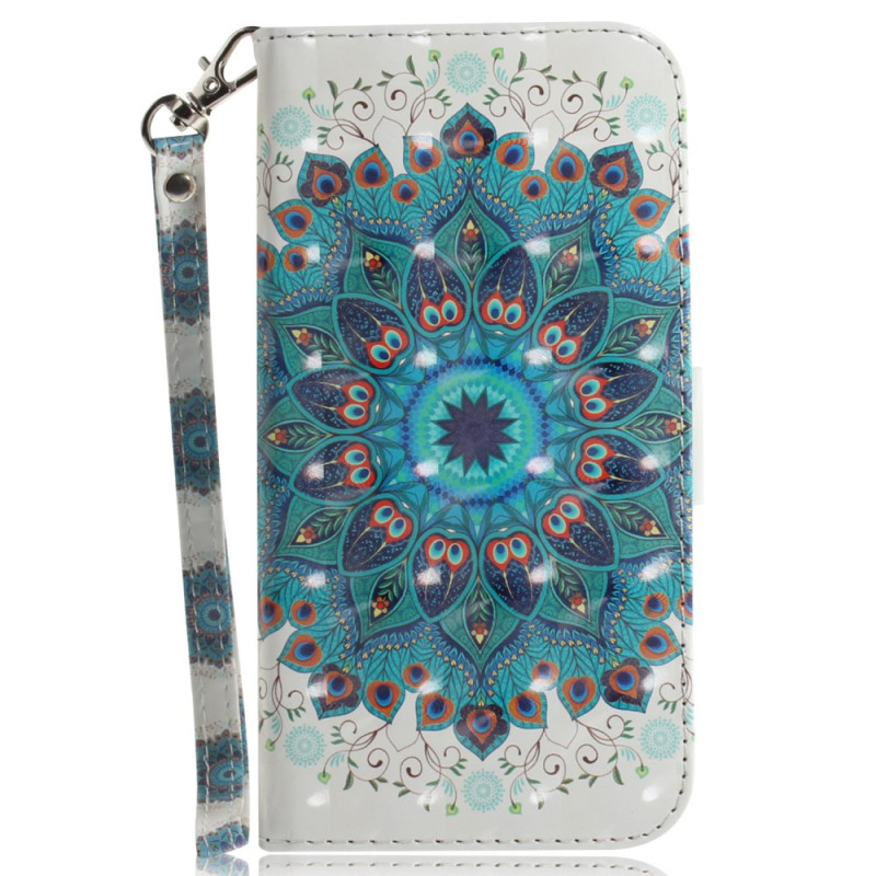 Tasche Moto G84 5G Mandala Blau mit Riemen