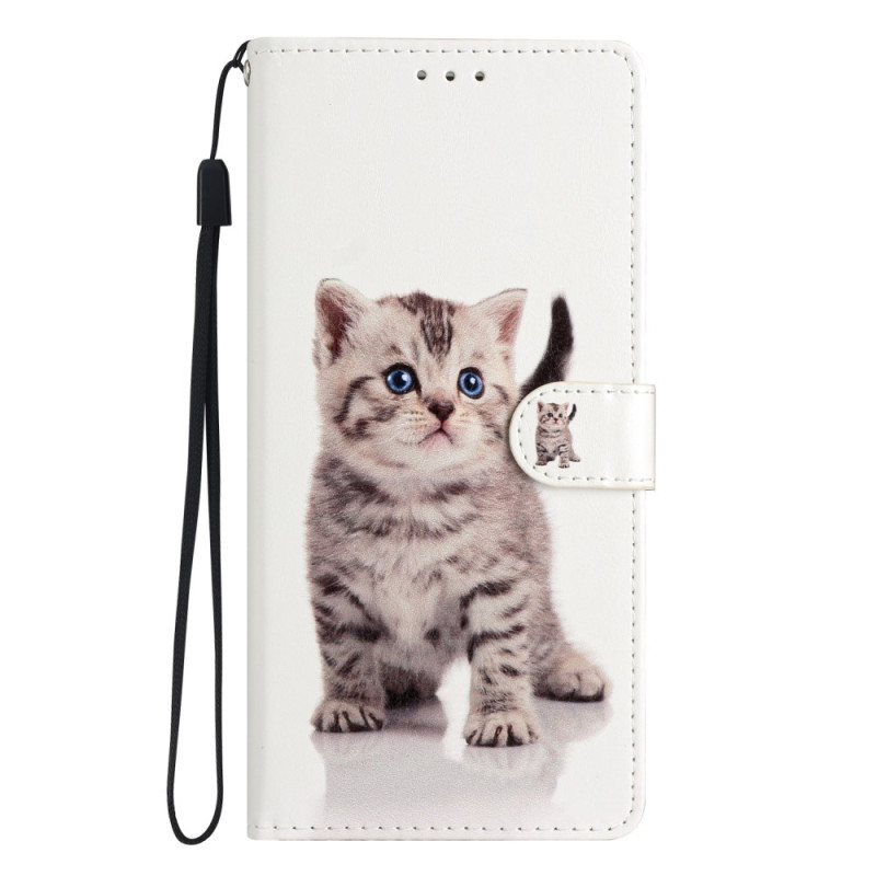 Xiaomi Redmi 13C / Poco C65 Tasche Niedliche Katze mit Riemen
