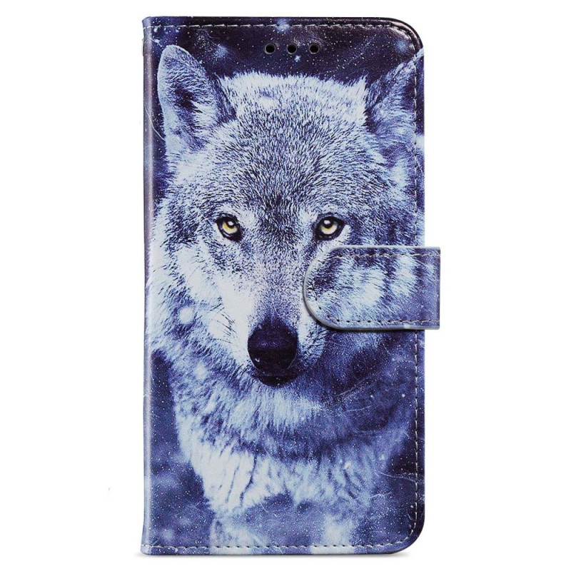 Xiaomi Redmi 13C / Poco C65 Wolf Weiß Tasche mit Riemen